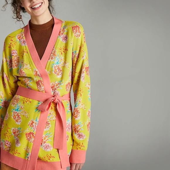 Aldo Martins | Marguerite Yellow Floral Cardigan Sweater | NWT - Picture 3 of 9